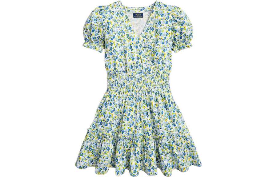 Polo Ralph Lauren Dress SS24 Green Kids'