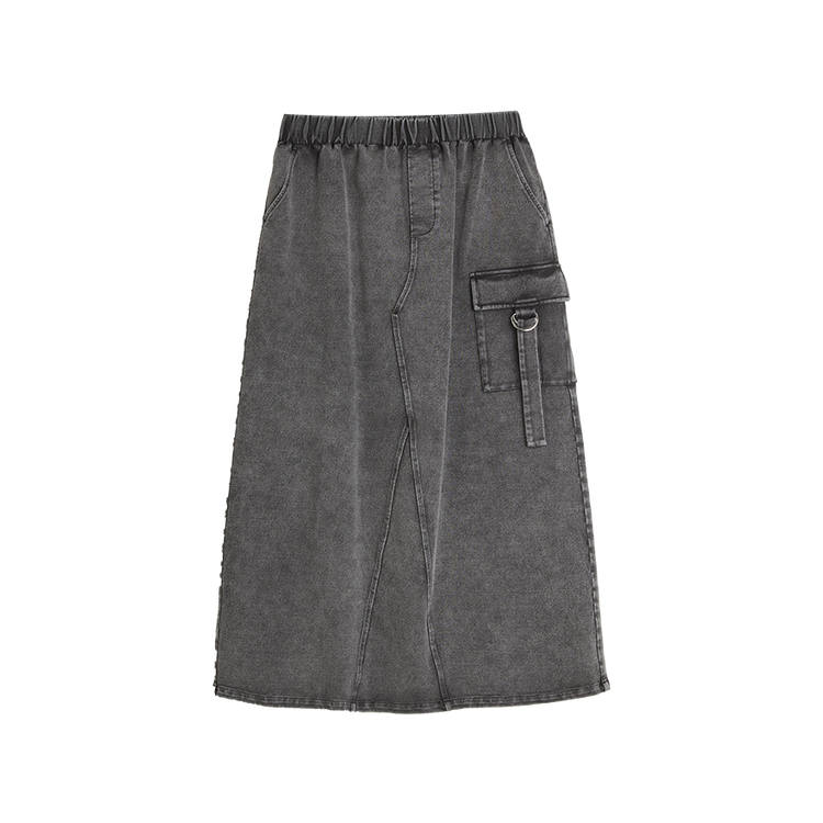 ELLE Casual Long Skirt Women's Gray
