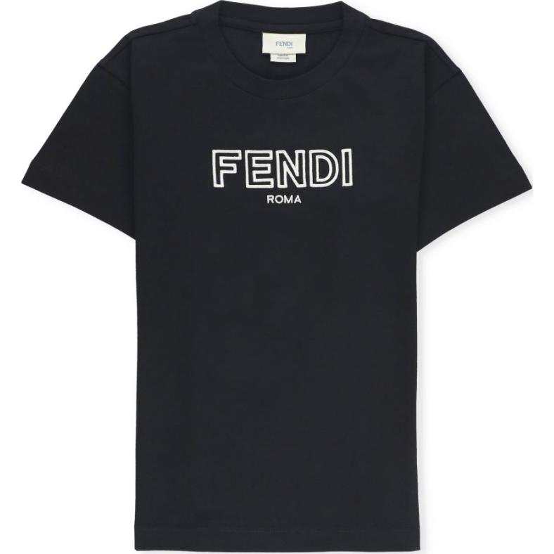 FENDI Kids T Shirts Crew Neck Moderate
