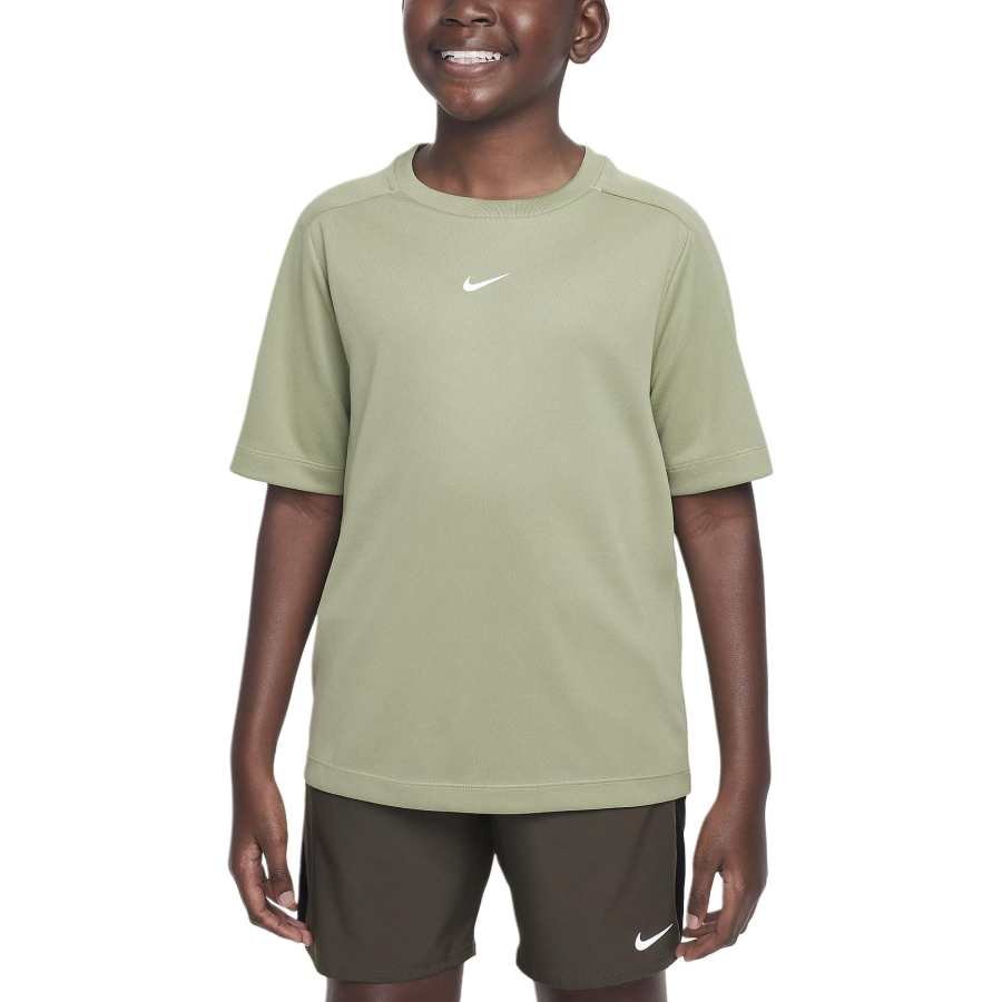 Nike Nike Dri Fit T Shirt Oil Green/White Teenagers