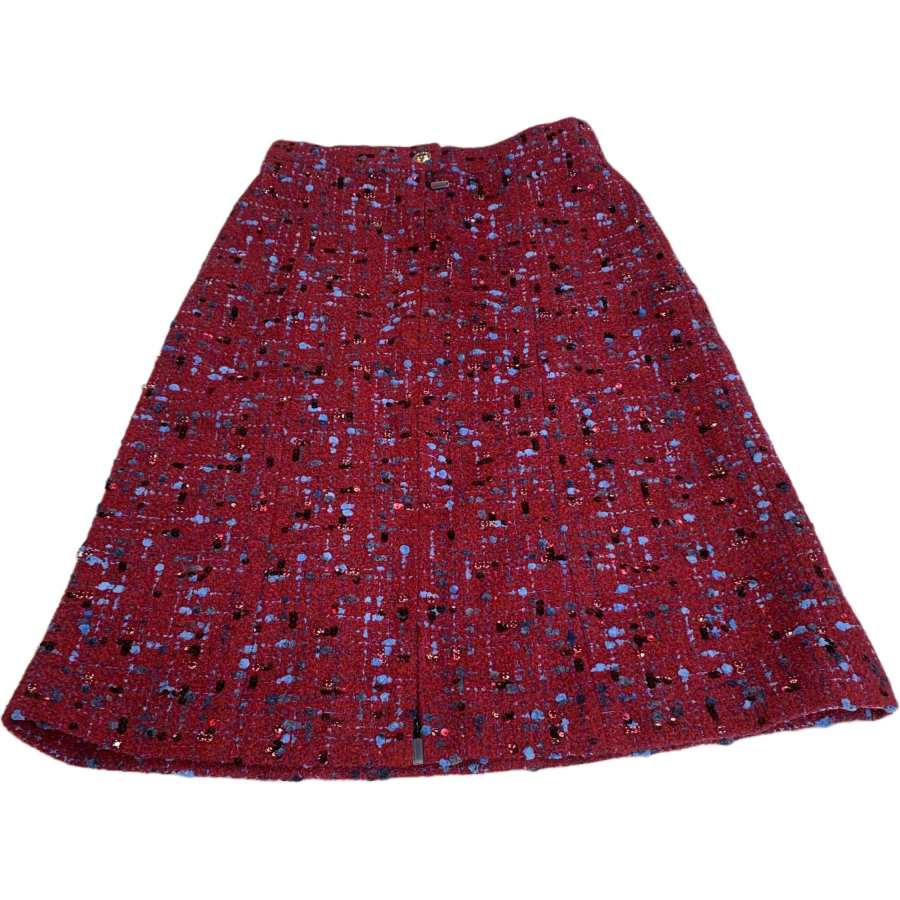 CHANEL 20K Premium Handmade Workshop Casual Long Skirt Women's Red