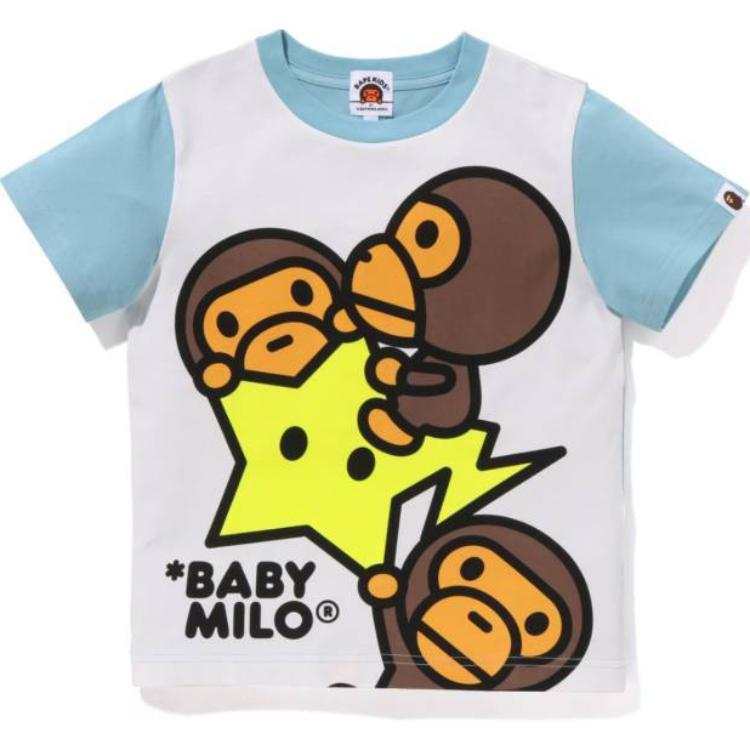 A BATHING APE Kids' Apparel Baby Milo Sta Glow In The Dark Panel Print Tee T Shirt Kids'