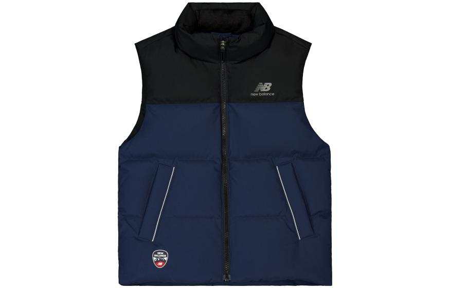 New Balance New Balance Vest Patchwork Letter Zippers Windproof Thermal Fleece Lined Marine Blue Kids'