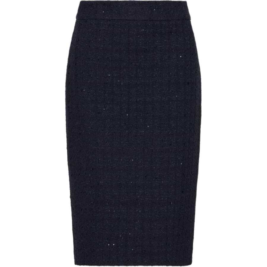EMPORIO ARMANI Straight Hem Tweed Pencil Skirt