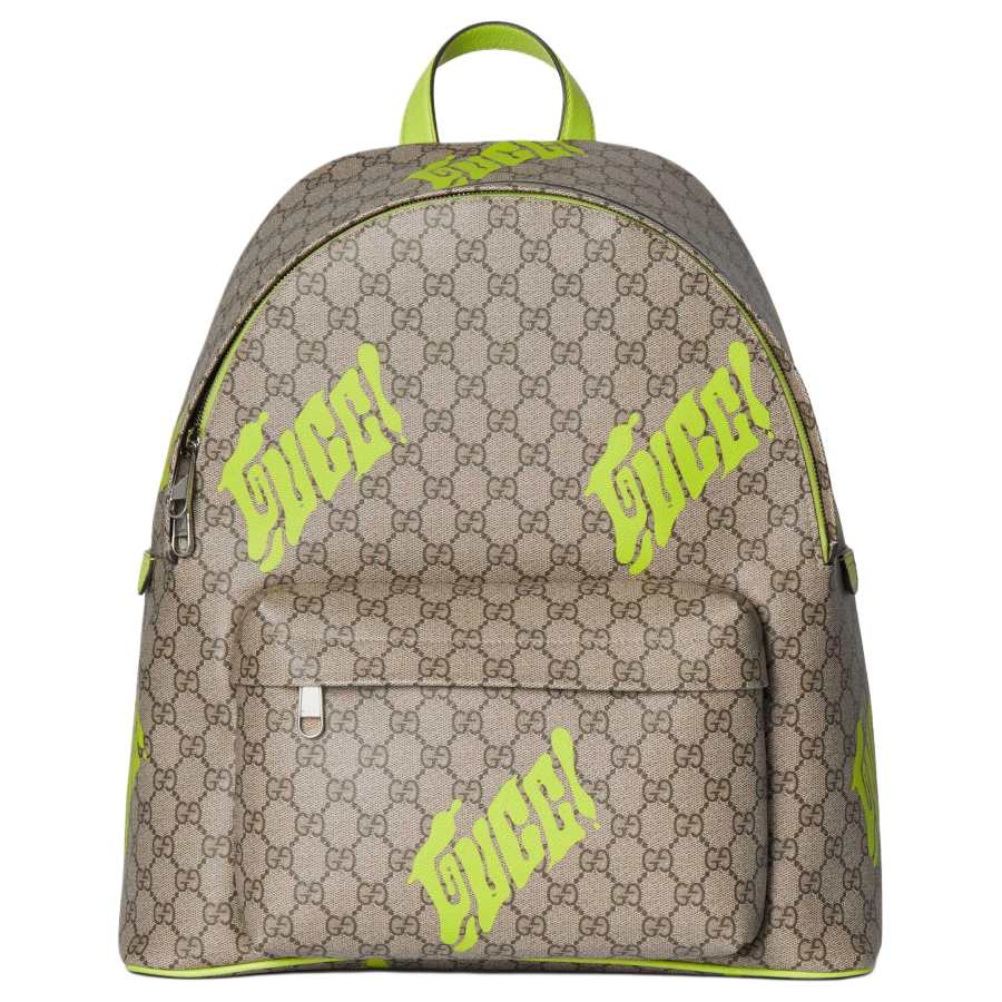 GUCCI GUCCI Soft Leather Backpack Medium Unisex Beige & Dark Brown