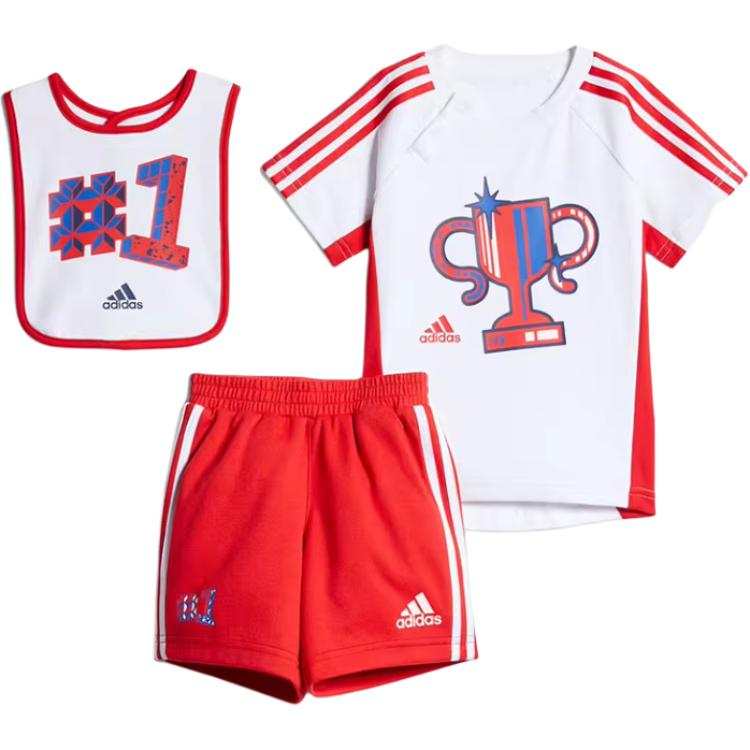 Adidas Adidas Casual Sportswear Set Of 3 White Red Children Aged 3 7 Years Old