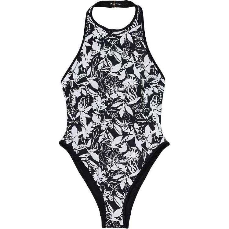 Victoria's Secret One piece Swimsuit Women's Black White Halter
