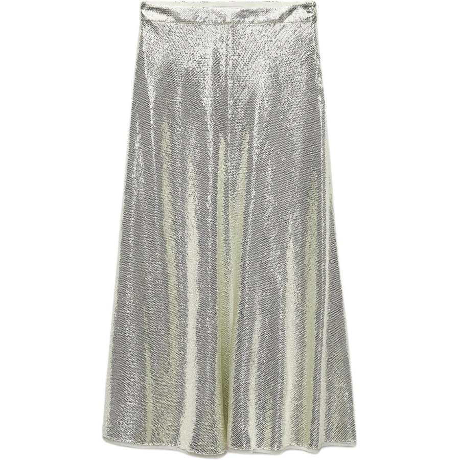 ZARA ZW Casual Long Skirt Women's Gold/Silver