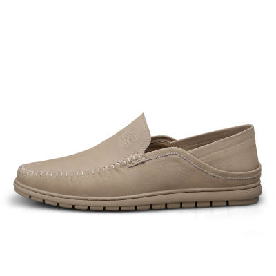 GESHISHI Casual Leather Shoes Men's Low Top Khaki/Sand