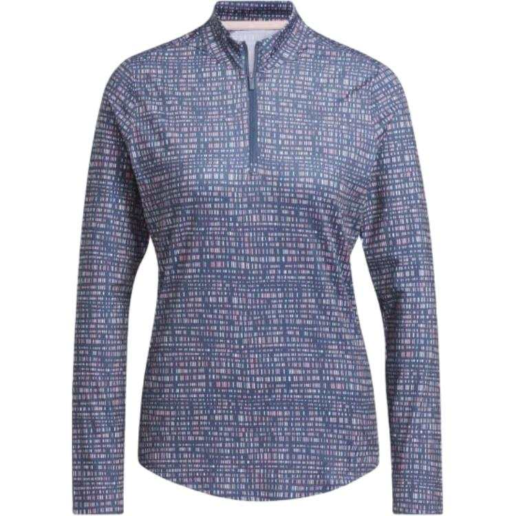 Adidas Adidas Ultimate365 PRINTED QUARTER ZIP MOCK Golf Clothing Women's Purple Black