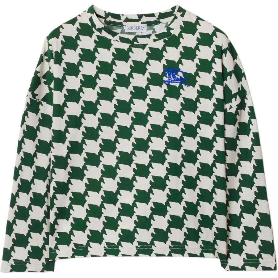 Burberry T Shirt Dark Color Moss Kids'