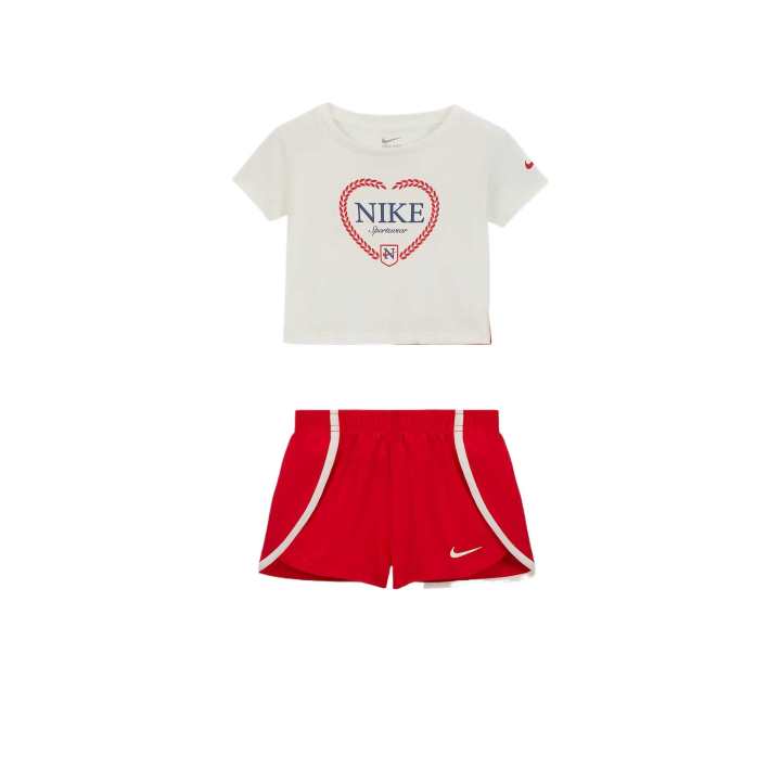 Nike Nike Casual Sportswear Dri FitSwoosh SS25 White Red Infant And Toddler