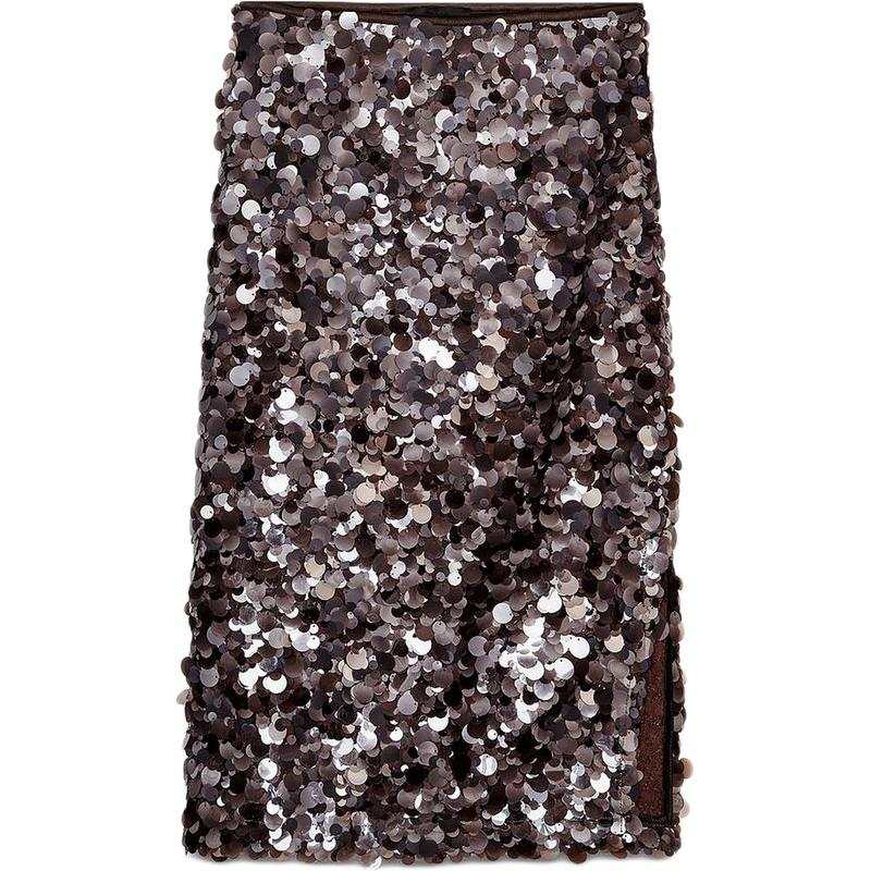 ZARA Casual Long Skirt Women's Dark Purple Red
