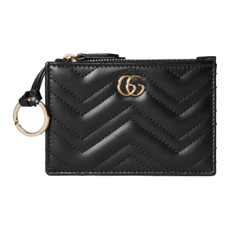 GUCCI GG Marmont Leather Key Pouch Regular Women's Black
