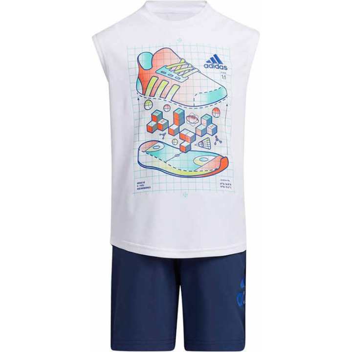 Adidas Adidas Casual Sportswear White/Blue Children Aged 3 7 Years Old