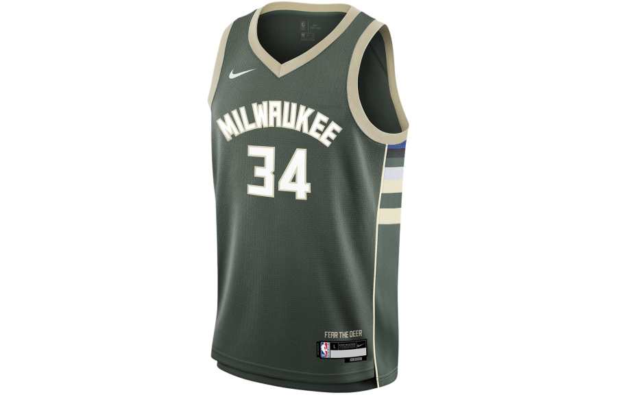 Nike Nike T Shirt Giannis Antetokounmpo Milwaukee Bucks 2023/24 Icon Edition Green Kids'