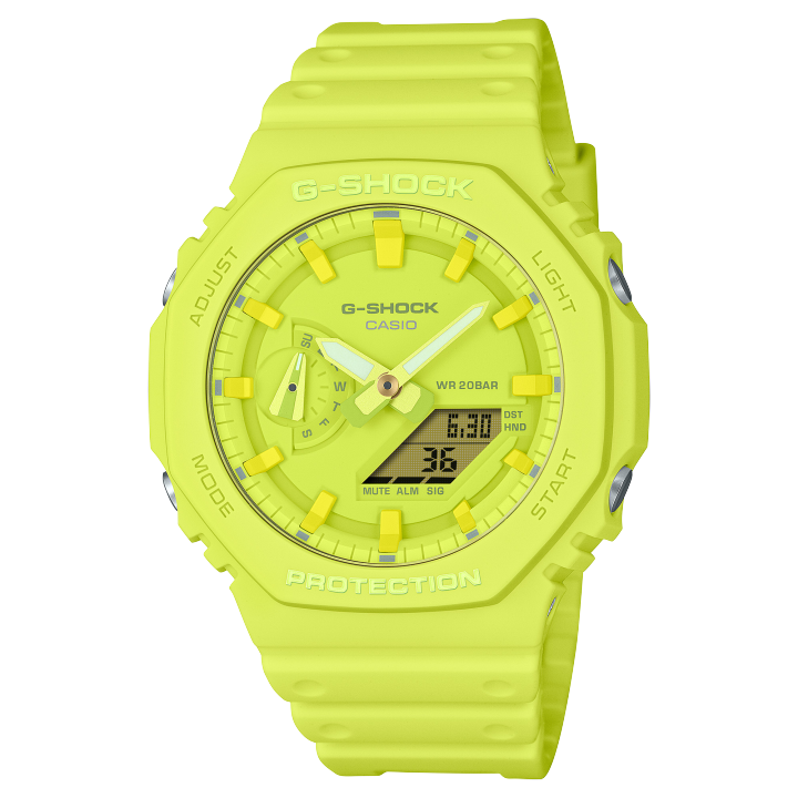 CASIO CASIO Unisex Liquid Crystal/Analog Dual Display Series Yellow Watch GA-2100-9A9PR
