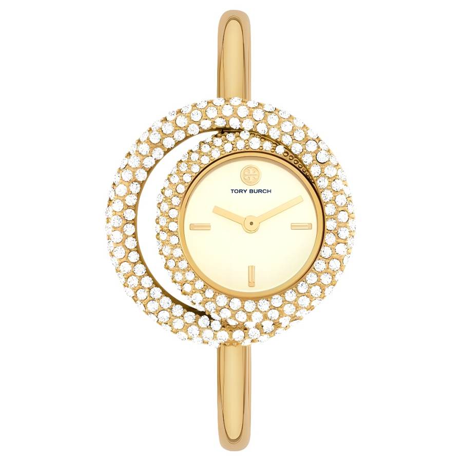 TORY BURCH Wrist Watches Quartz Movement Stainless Steel Strap 25mm Gold Dial Women's Watch