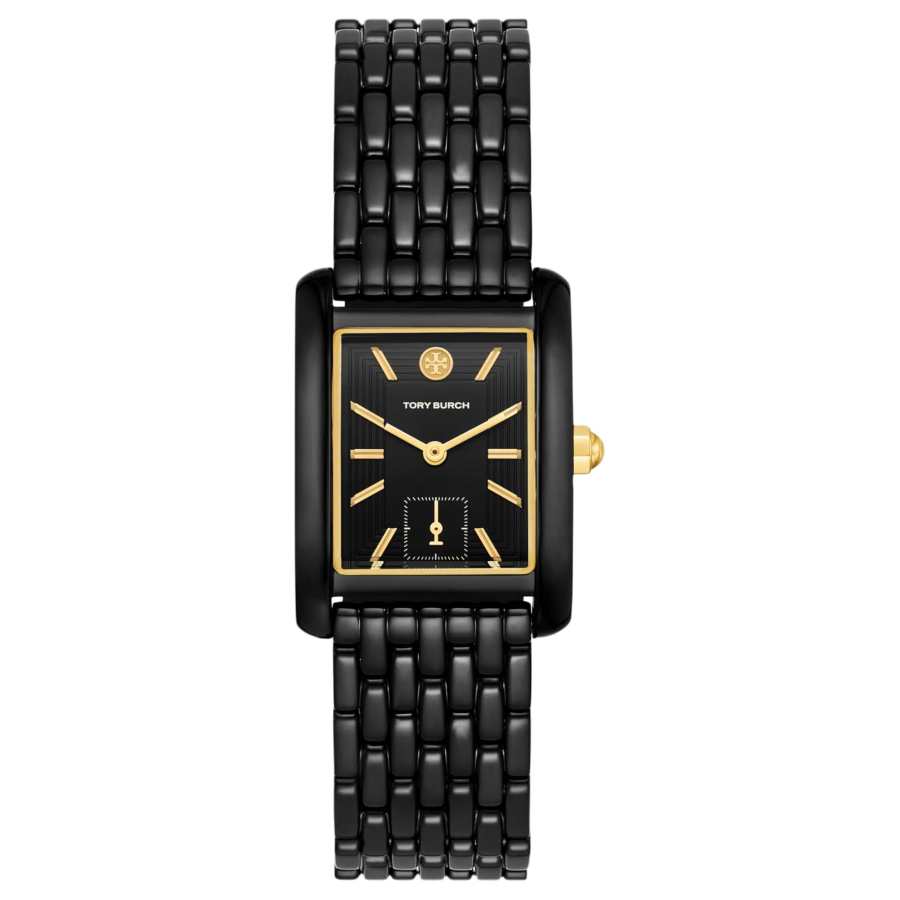 TORY BURCH Wrist Watches Quartz Movement Stainless Steel Strap 25*34mm Black Dial Women's Watch 30m Water Resistant
