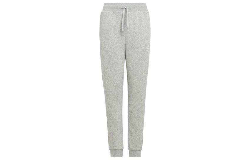Adidas Originals Full Length Pants Kids' Apparel, Trefoil L Champions League Embroidery Fleece Lined Thermal Gray