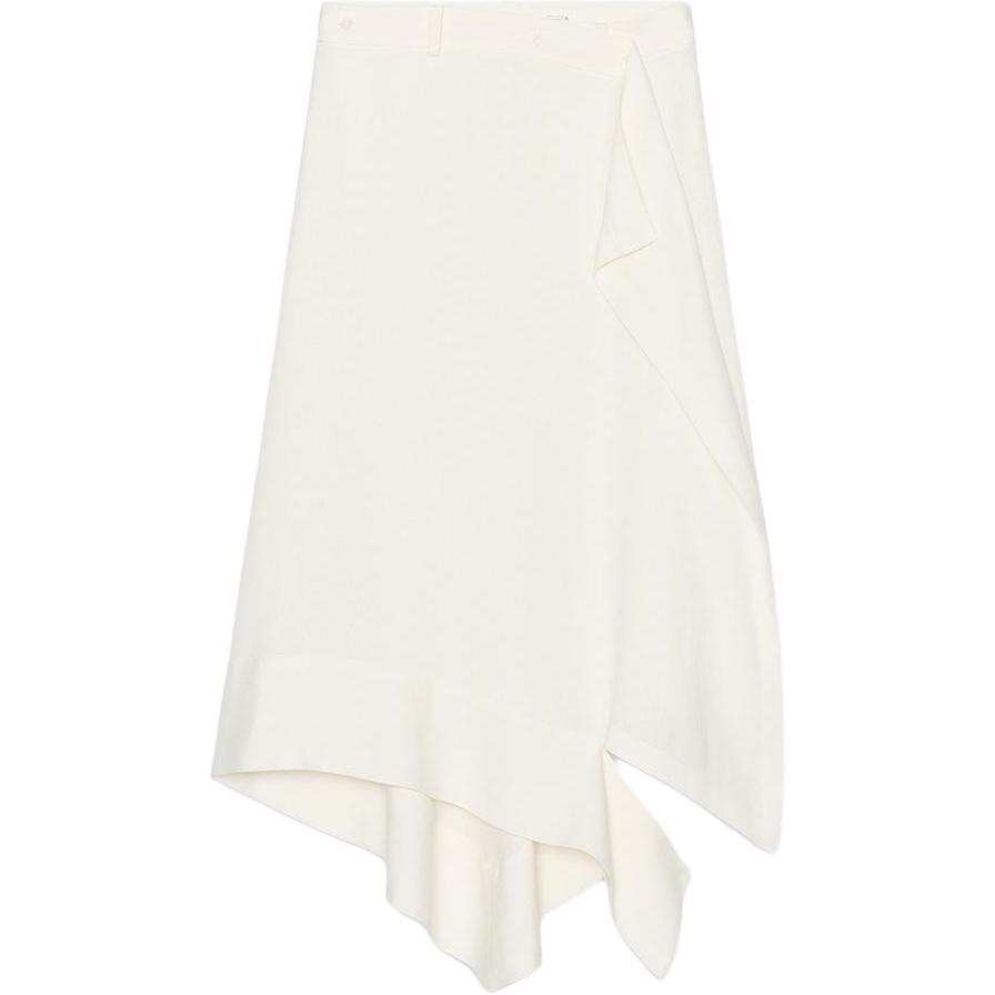 ZARA ZW Casual Long Skirt Women's Raw White
