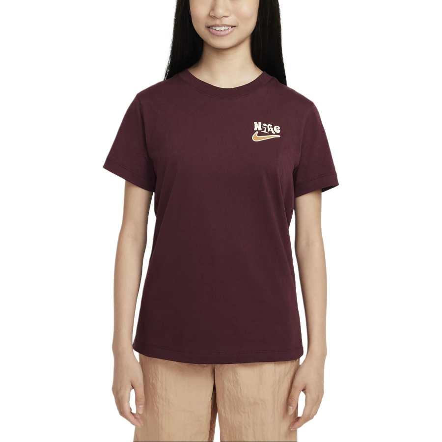 Nike Nike Sportswear T Shirt Burgundy Crush Teenagers