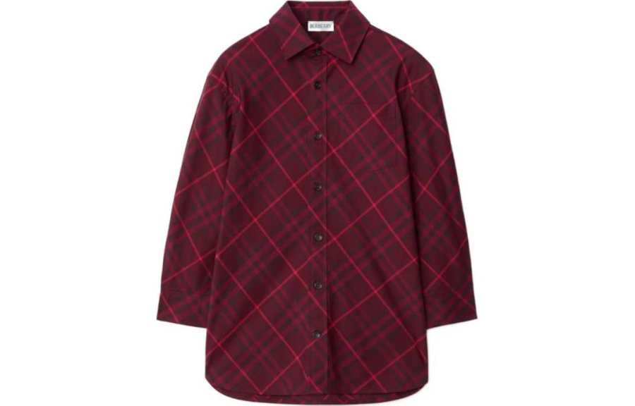 Burberry Shirt Check Cotton Shirt Red Kids'