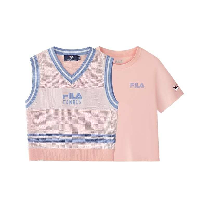 FILA KIDS Casual Sportswear Yarn Pink Children Aged 3 7 Years Old