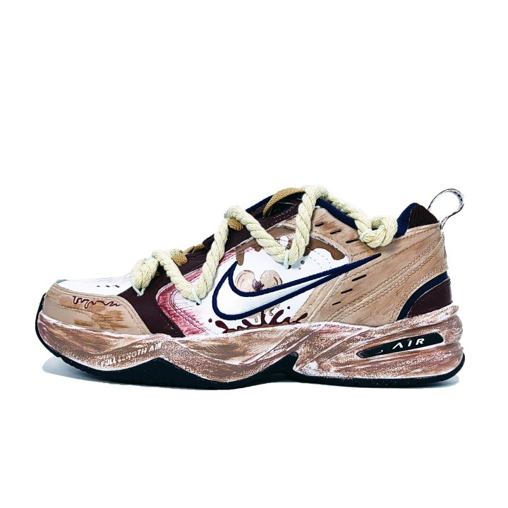 Nike Nike Air Monarch 4 Slip Resistant Abrasion Resistant Low top Chunky Sneakers Unisex White Brown