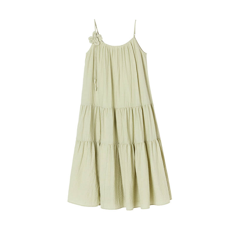 XIANGYING Slip Dress Women's Light Green