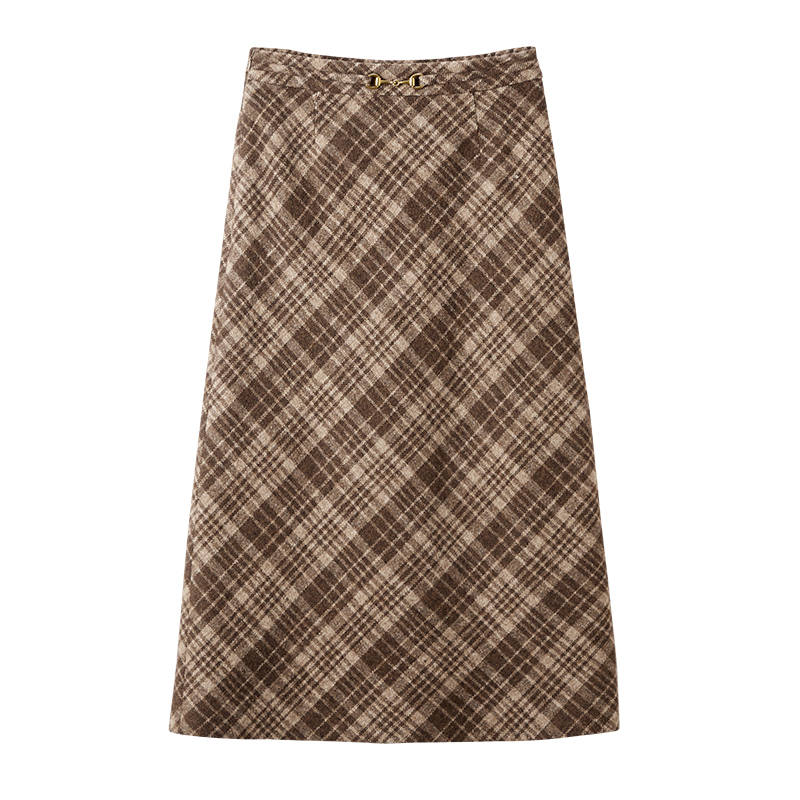 XIANGYING Casual Long Skirt Women's Coffee