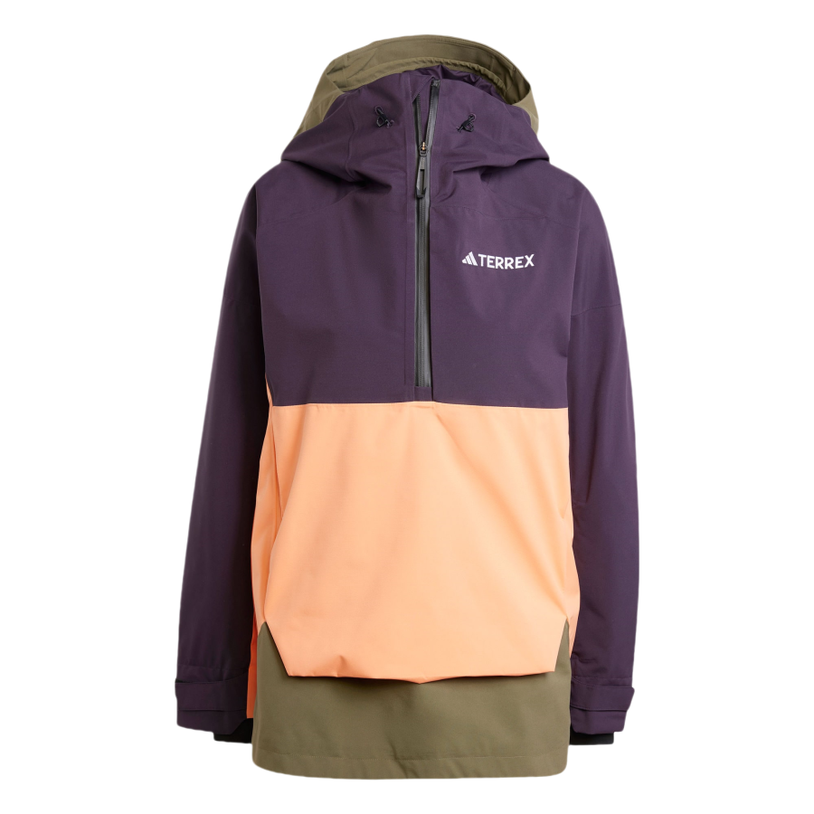 Adidas Adidas XPERIOR 2L LINED RAIN.RDY ANORAK Ski Top Women's Dark Purple/Strata Olive Green/Light Amber