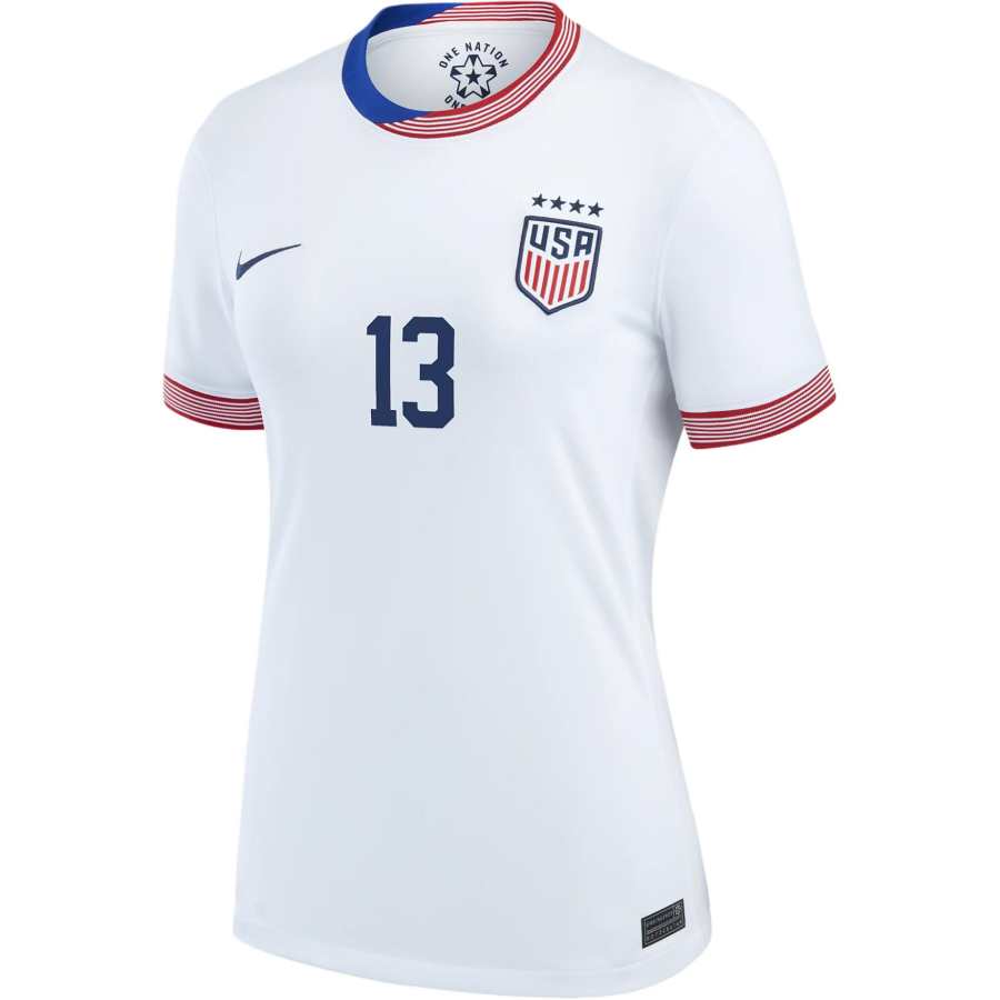 Nike Nike United States National Team Dri FIT Alex Morgan USWNT Stadium Home Soccer Jersey Women's White