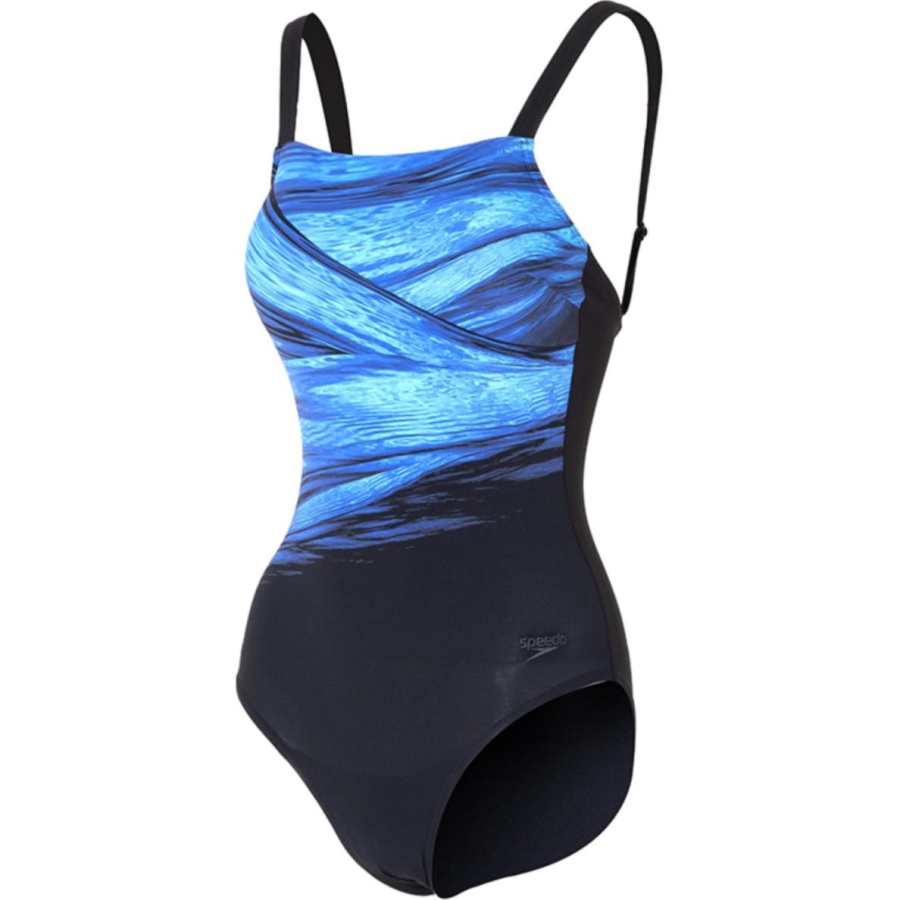 Speedo One piece Swimsuit Women's Blue Black