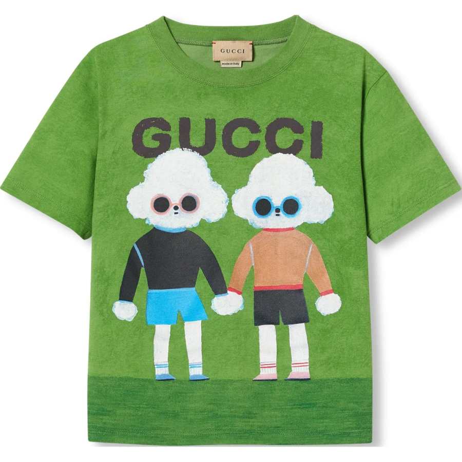 GUCCI T Shirt FW24 Light Green Kids'