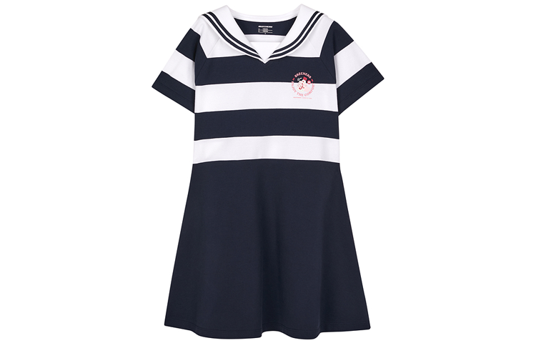 Skechers Children's Dress Hankou No. 2 Factory Joint Series Dark Blue Spelled White Thick Stripes Kids'