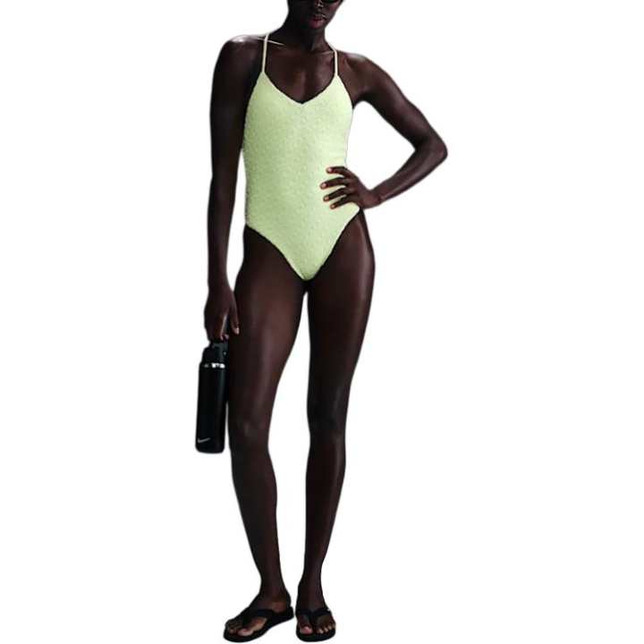 Nike Nike Swoosh One piece Swimsuit Women's Light Yellow Green/Black