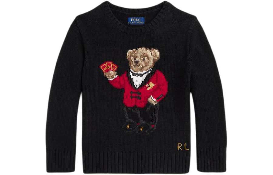 Polo Ralph Lauren Sweater Polo Bear SS24 Standard Black Children Aged 3 7 Years Old