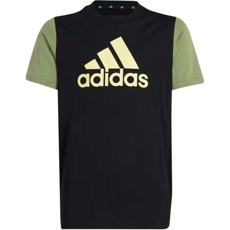 Adidas Adidas Essentials Big Logo Colorblock Cotton Tee T Shirt Black Teenagers