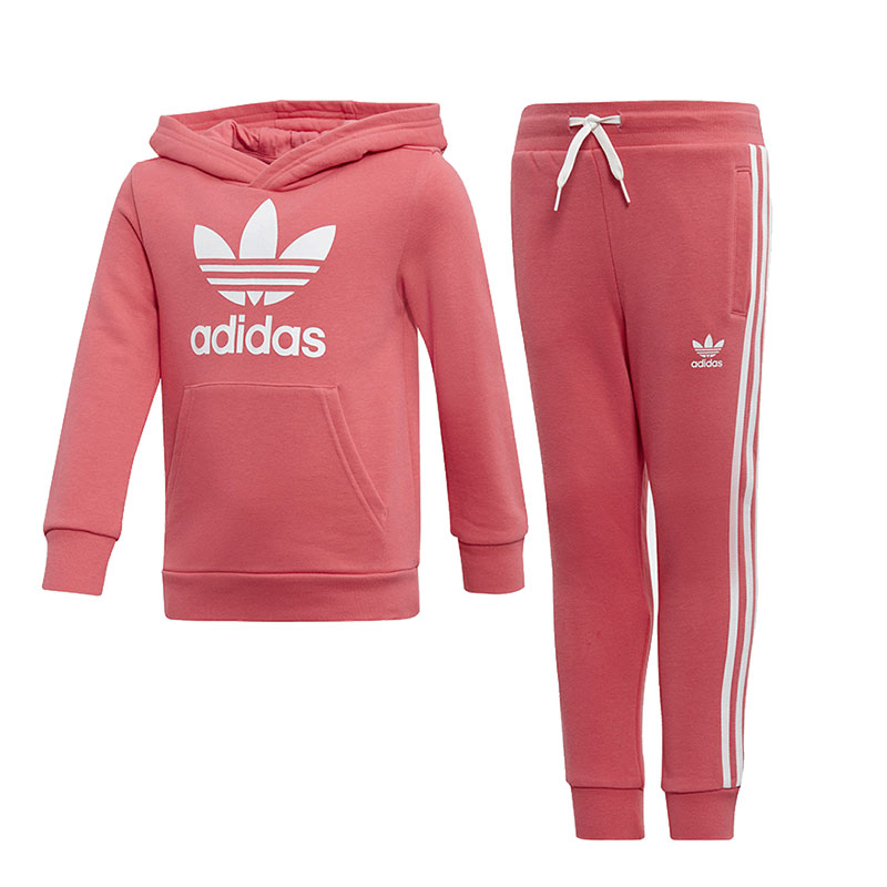 Adidas Originals Casual Sportswear Trefoil Hoodie Pink Children Aged 3 7 Years Old