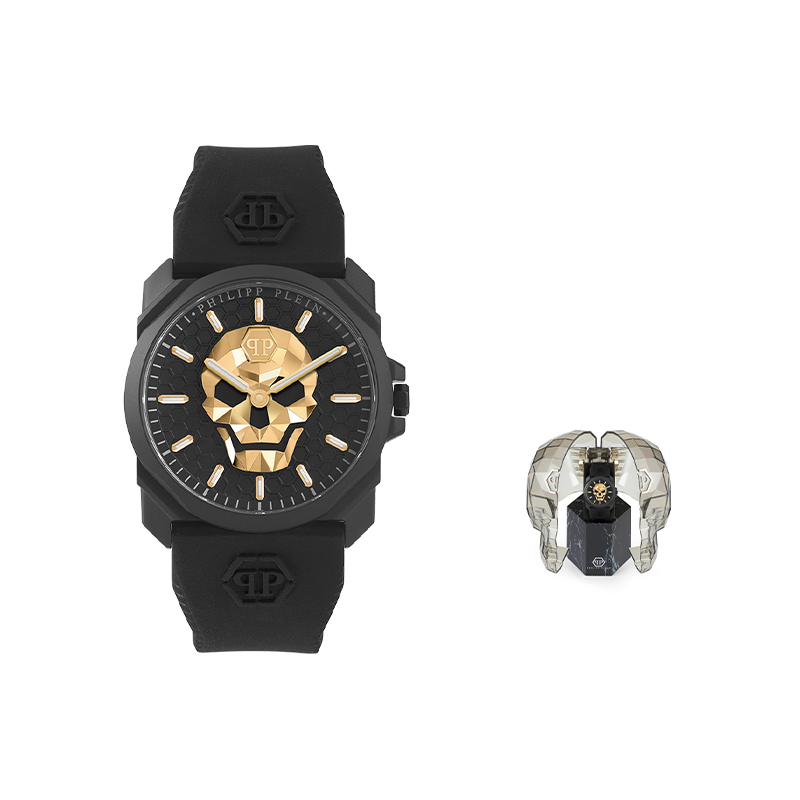 PHILIPP PLEIN Filibel Wrist Watches Quartz Movement Silicone Strap 38mm Black Dial Men's Watches