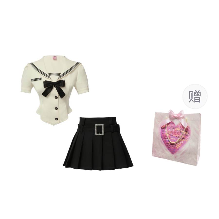 Cosyism Two Piece Skirt Sets Women's Peter Pan Collar Thin Short