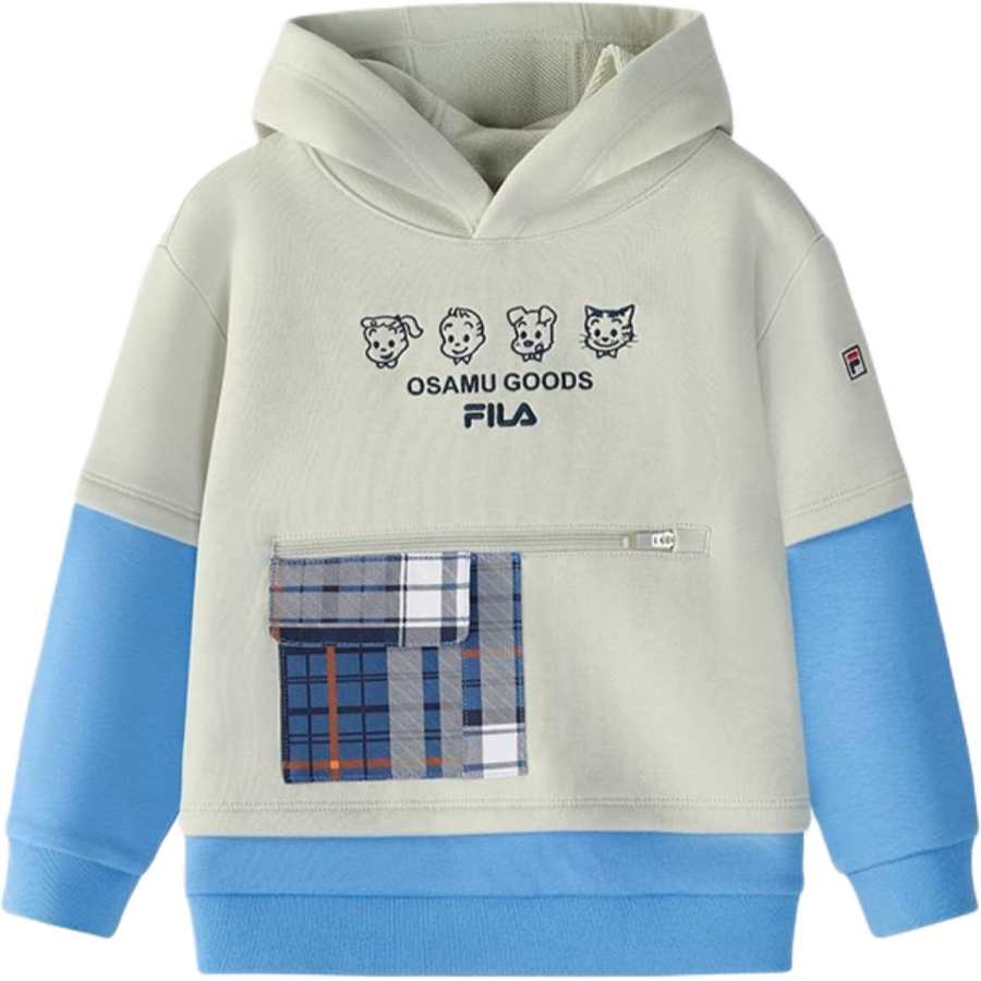 FILA KIDS x YUANTIANZHI,LIANMINGKUAN Sweatshirt Light Green Gray Children Aged 3 7 Years Old