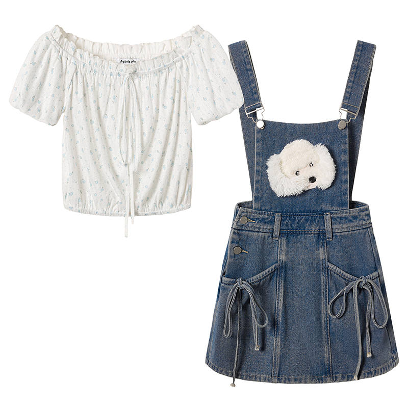 FABRIC PIG Two Piece Skirt Sets Women's Boat Neck Moderate Short