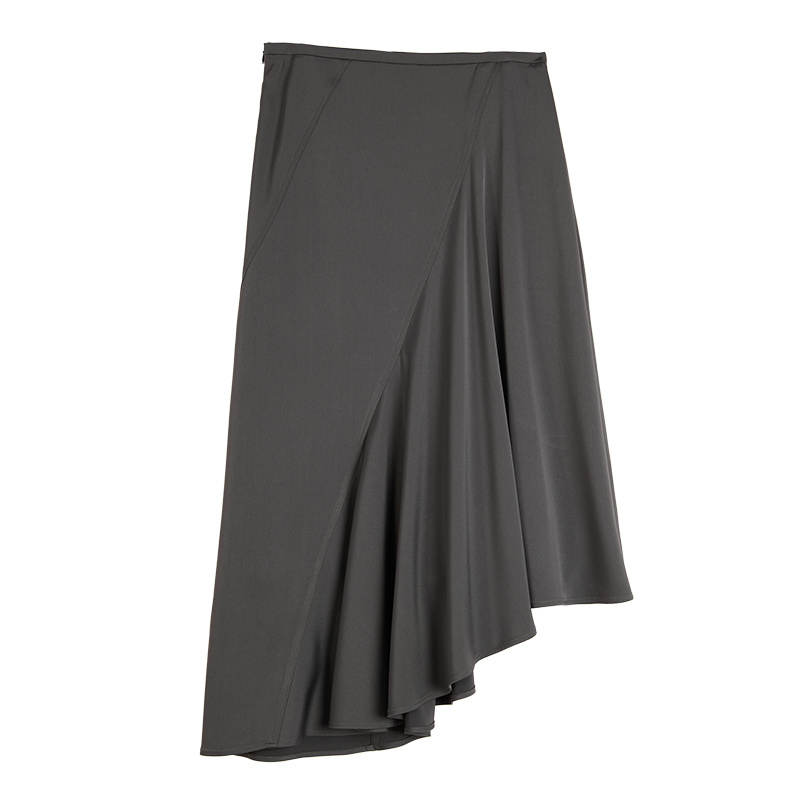 ELLE Casual Long Skirt Women's Medium Gray