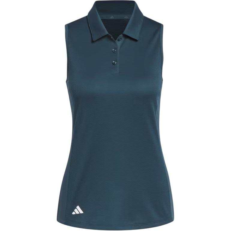 Adidas Adidas TEXTURE SLEEVELESS GOLF POLO SHIRT Golf Clothing Women's Peacock Green