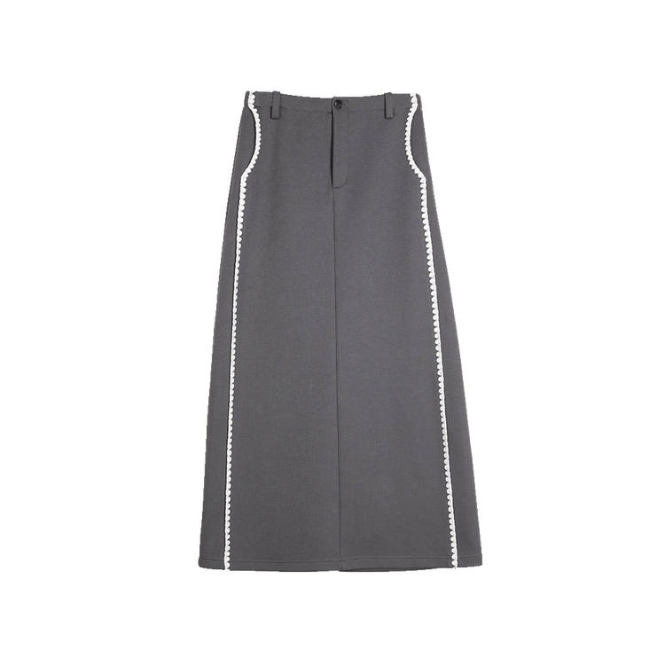 ELLE Casual Long Skirt Women's Medium Gray