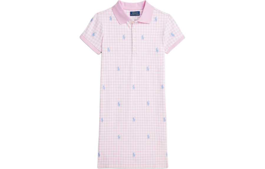 Polo Ralph Lauren Children's Dress Polo Pony Straight Fit Version Light Pink Teenagers