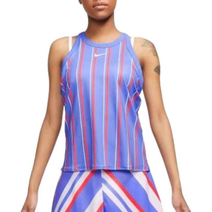 Nike Nike Court W Printed Dry Tennis Top Women's Blue