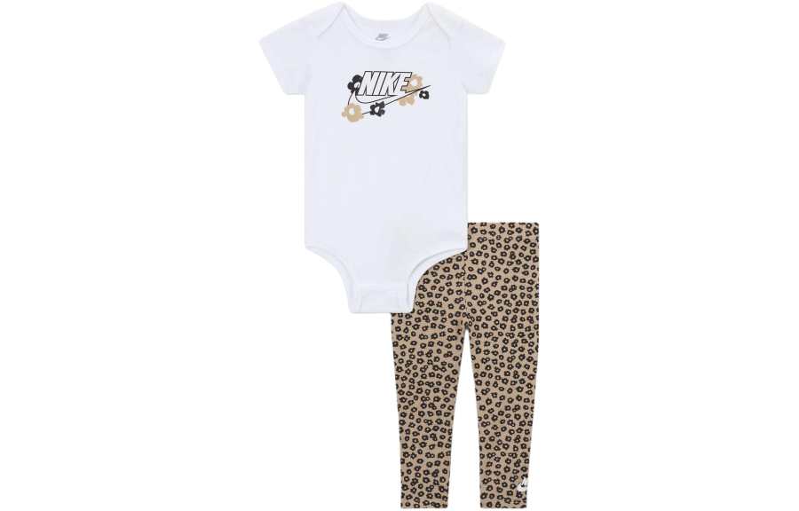 Nike Nike Baby 12 24M 2 Piece Leggings Set Infant And Toddler Suit Baby White + Dark Beige